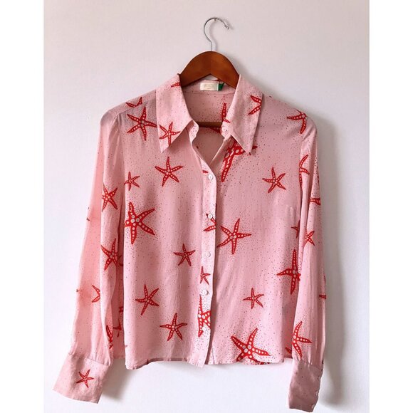 RIXO Jamie Top Blouse Starfish Pink Size Medium - Picture 4 of 8